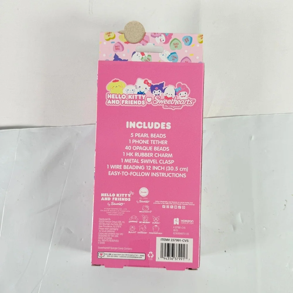 Hello Kitty Friends Sweethearts DIY Phone Keychain Beaded Craft Kit Sanrio NIB